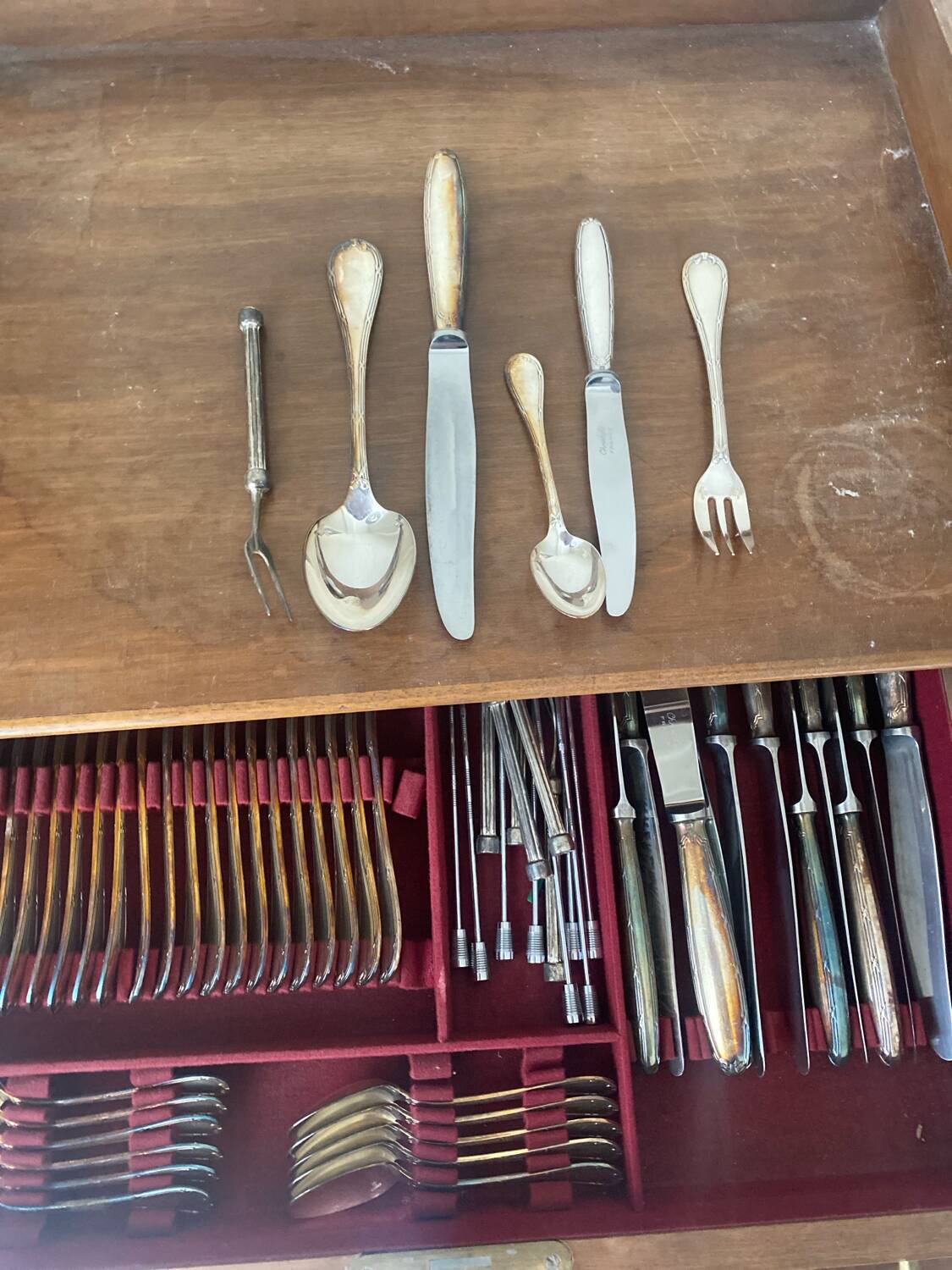 Set of Christofle silver-plated cutlery.