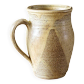 Turned and glazed stoneware jug, signed Hessel, 1970s.