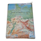School map of the 70s-80s vintage Germany and Italy
