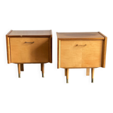 Pair of vintage laminate bed side tables