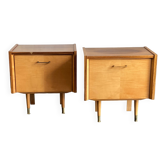 Pair of vintage laminate bed side tables