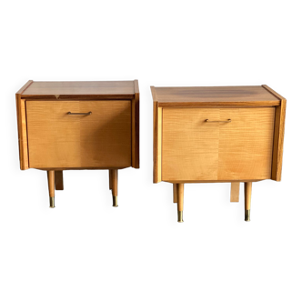 Pair of vintage laminate bed side tables
