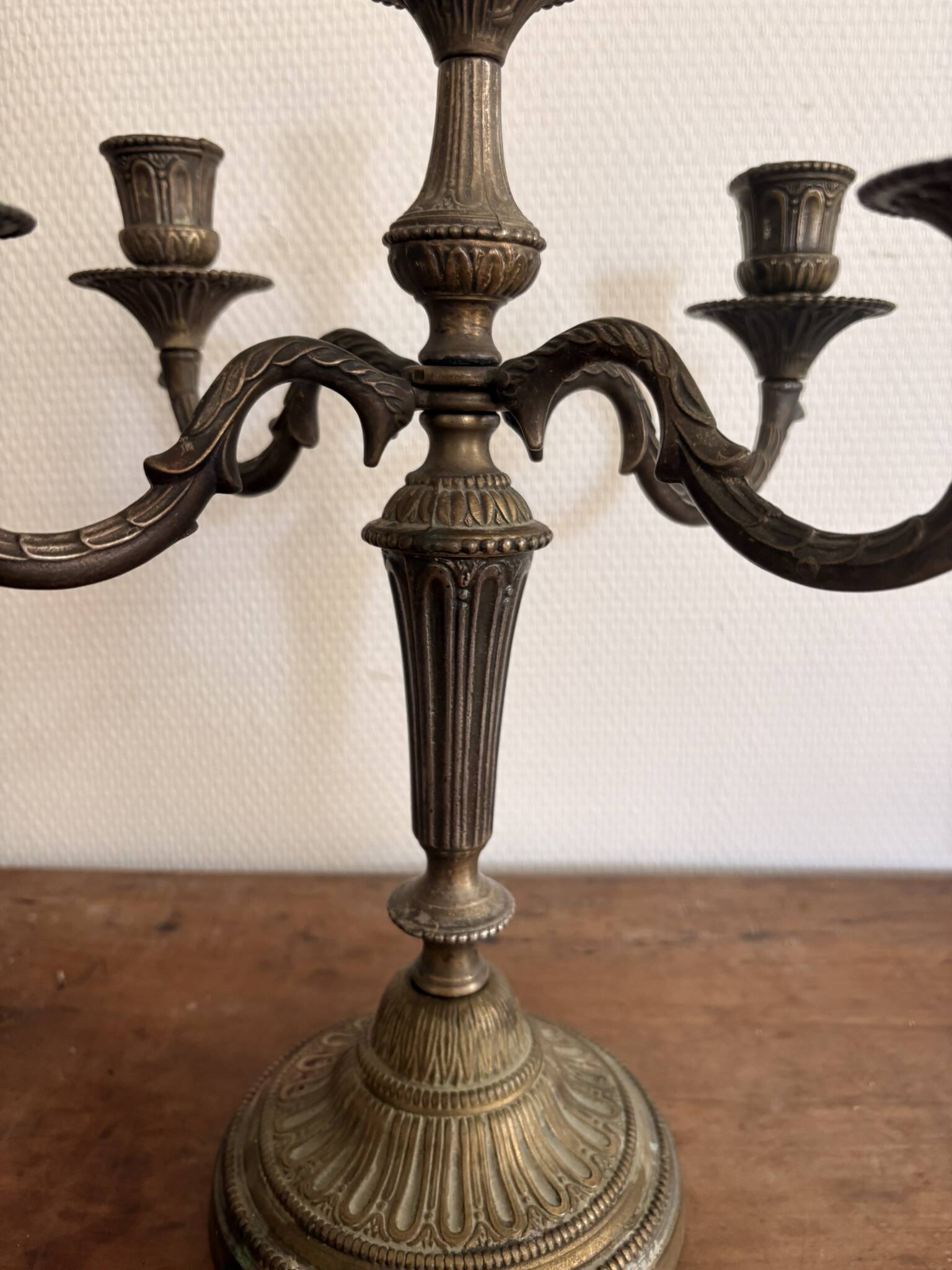 Candelabrum 5 Lights Bronze Brass Louis XVI Neoclassical Style