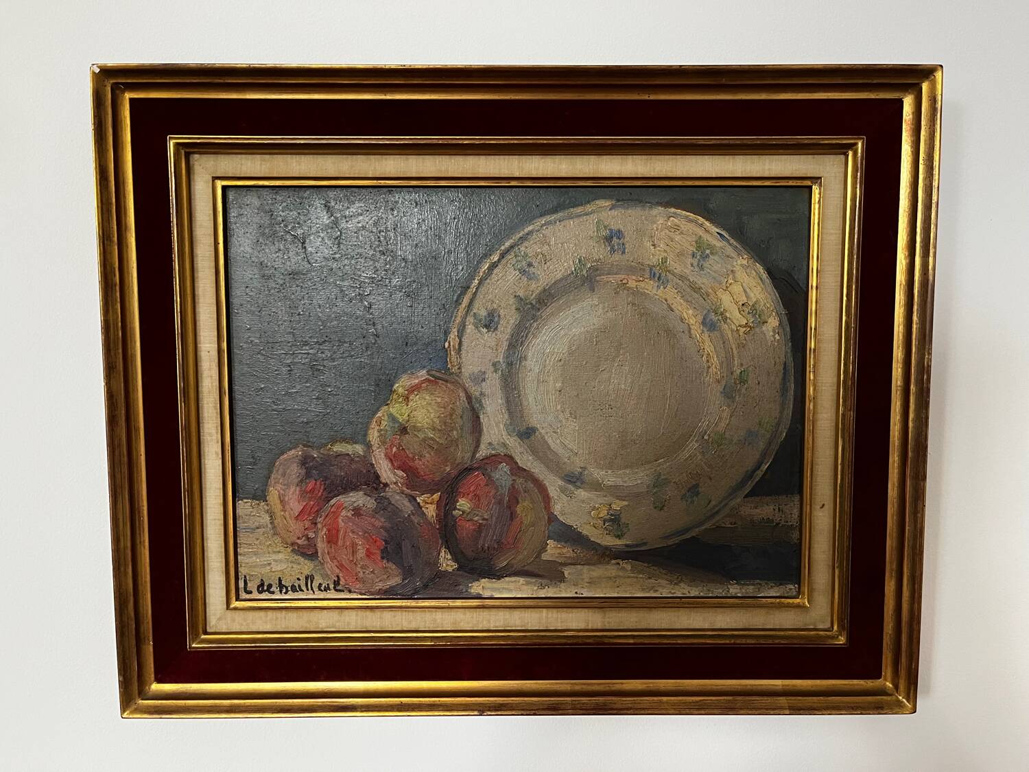 Oil on canvas - still life - signed Leonie de Bailleul