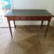 Minister's desk in Louis Philippe style – 2 drawers – cherry wood – green writing pad