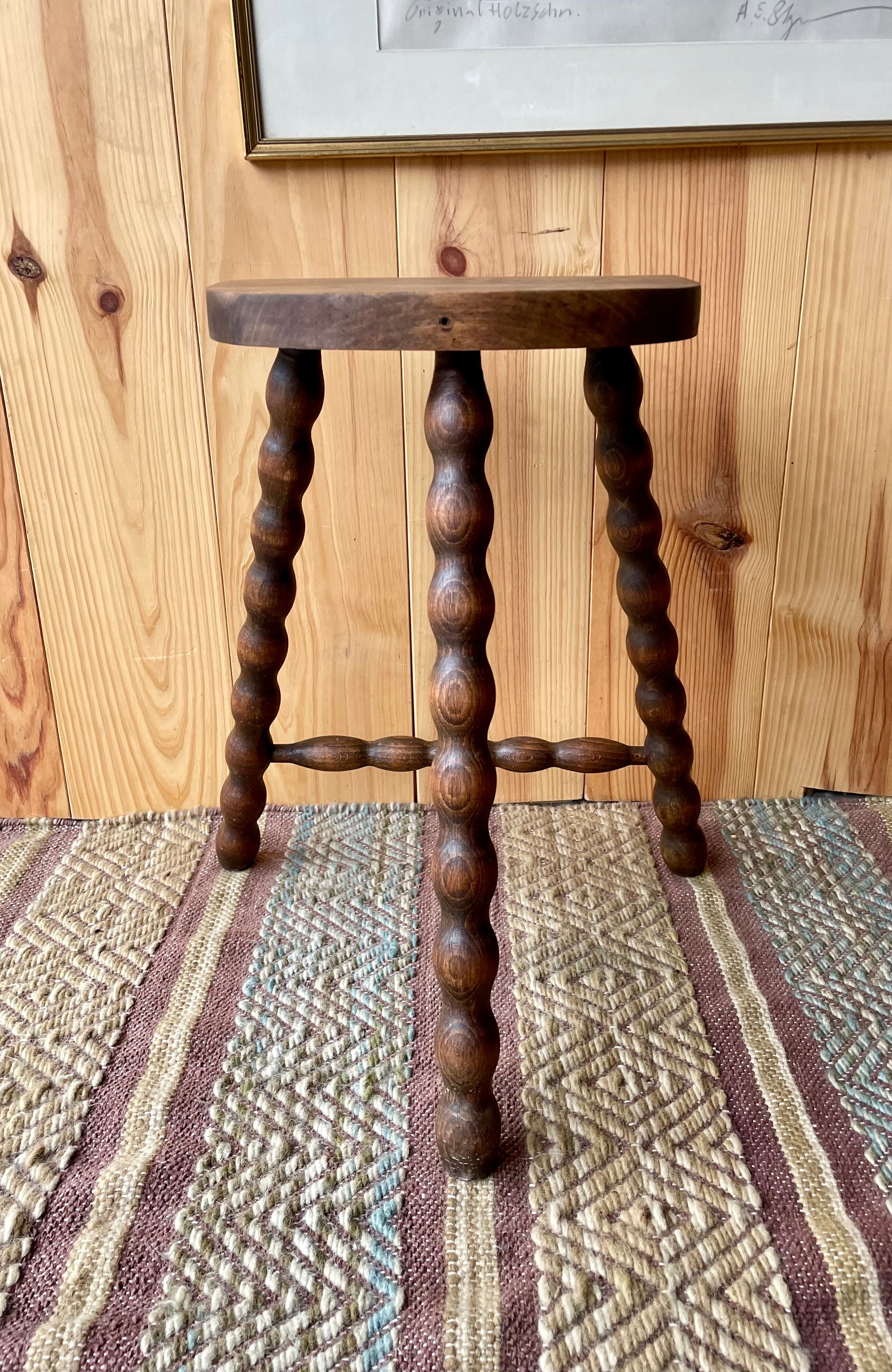 Tripod wood stool