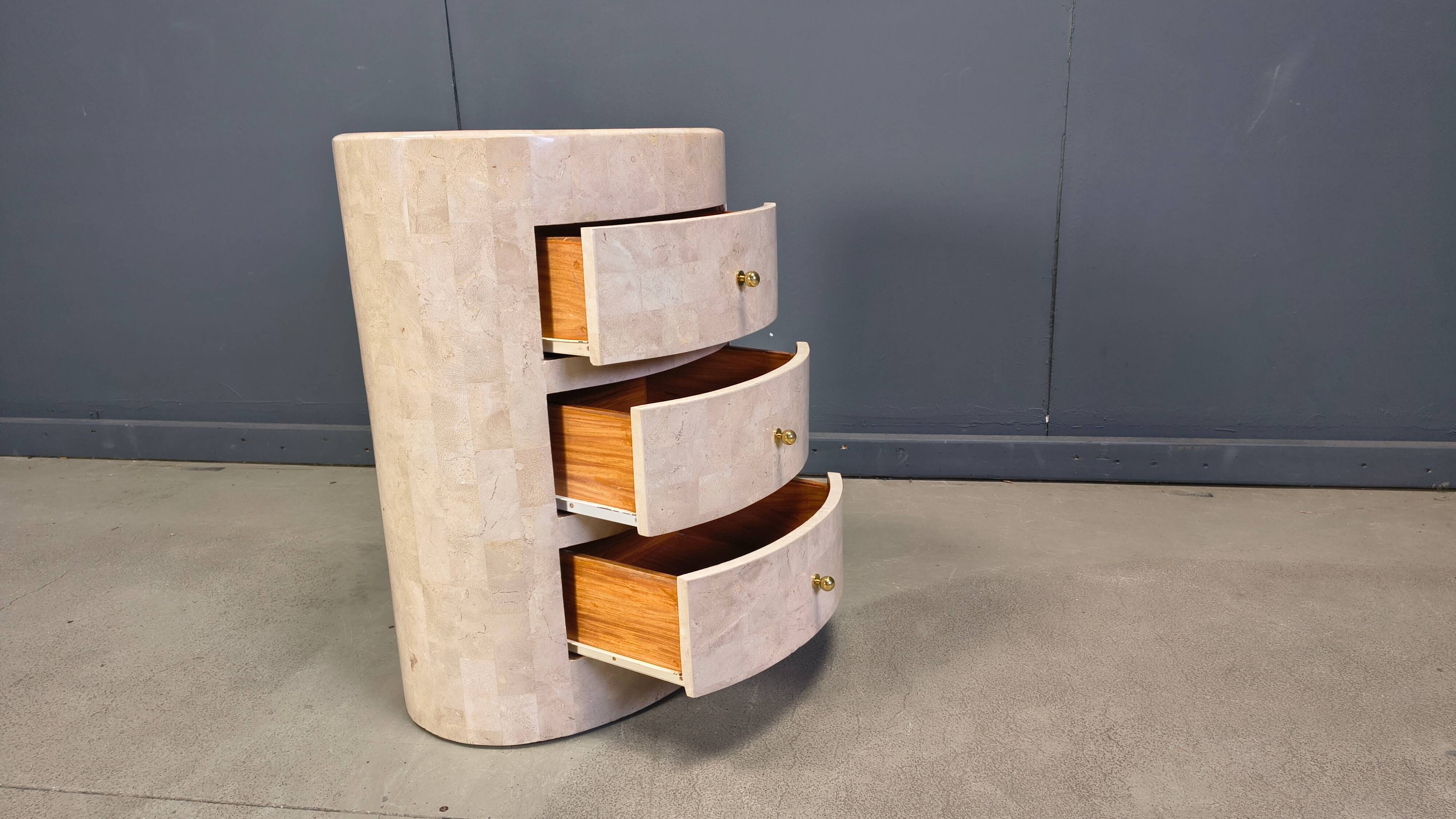 Tessellated stone chest of drawers by Maitland Smith, 1980s