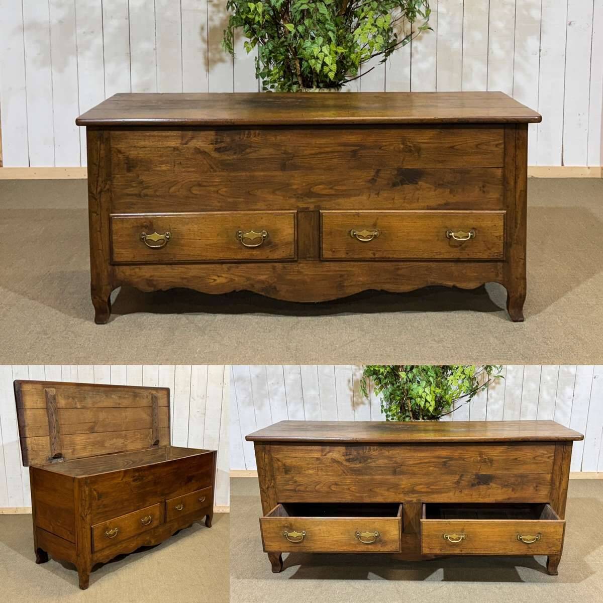 Louis XV 19th-century chest in chestnut with 2 drawers.