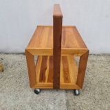 Brutalist Scandinavian Pine Serving Trolley 1960, Sweden