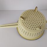 Vintage yellow enamelled strainer
