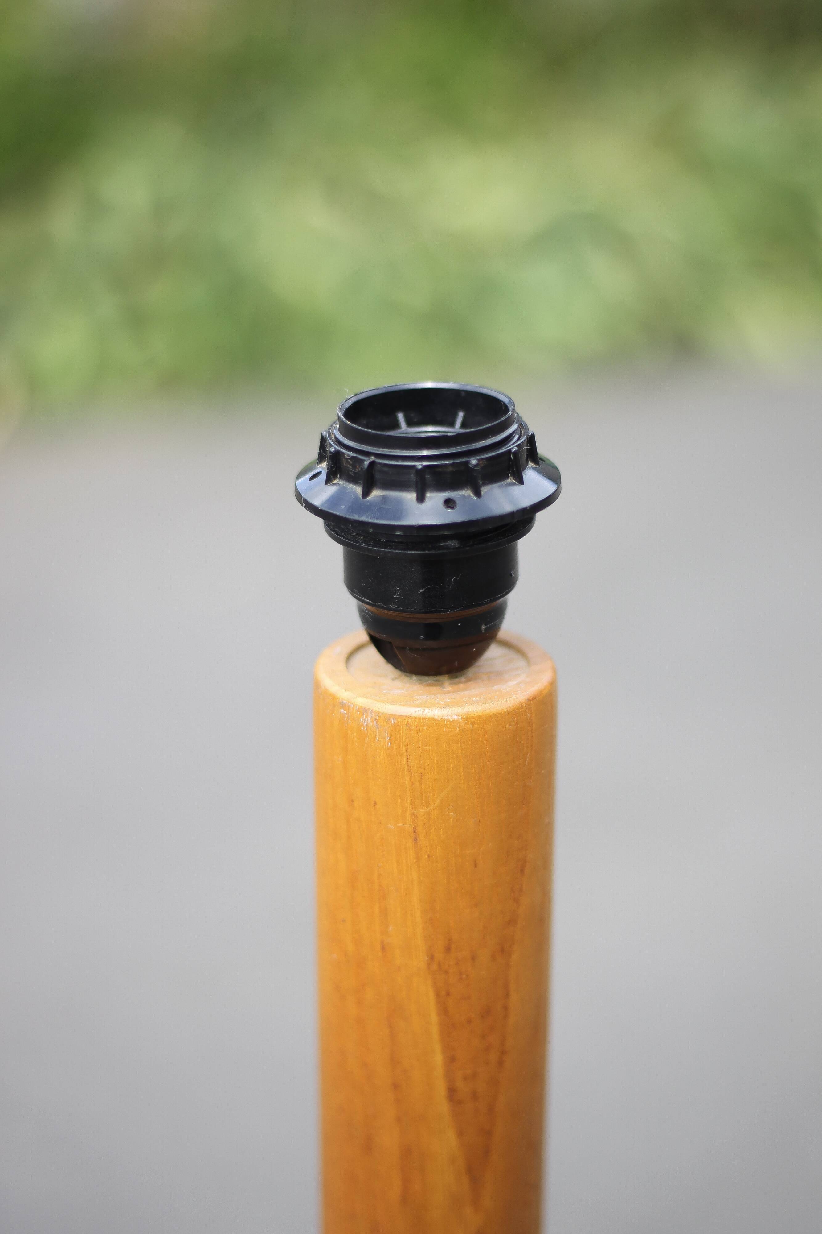 Vintage fir wood floor lamp, floor lamp, wooden lamp