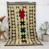 Handmade wool Berber rug 233 X 136 CM
