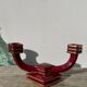 Art Deco burgundy red ceramic candlestick