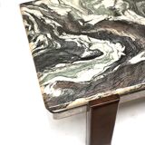 Large vintage Brutalist marble coffee table made in the 70s