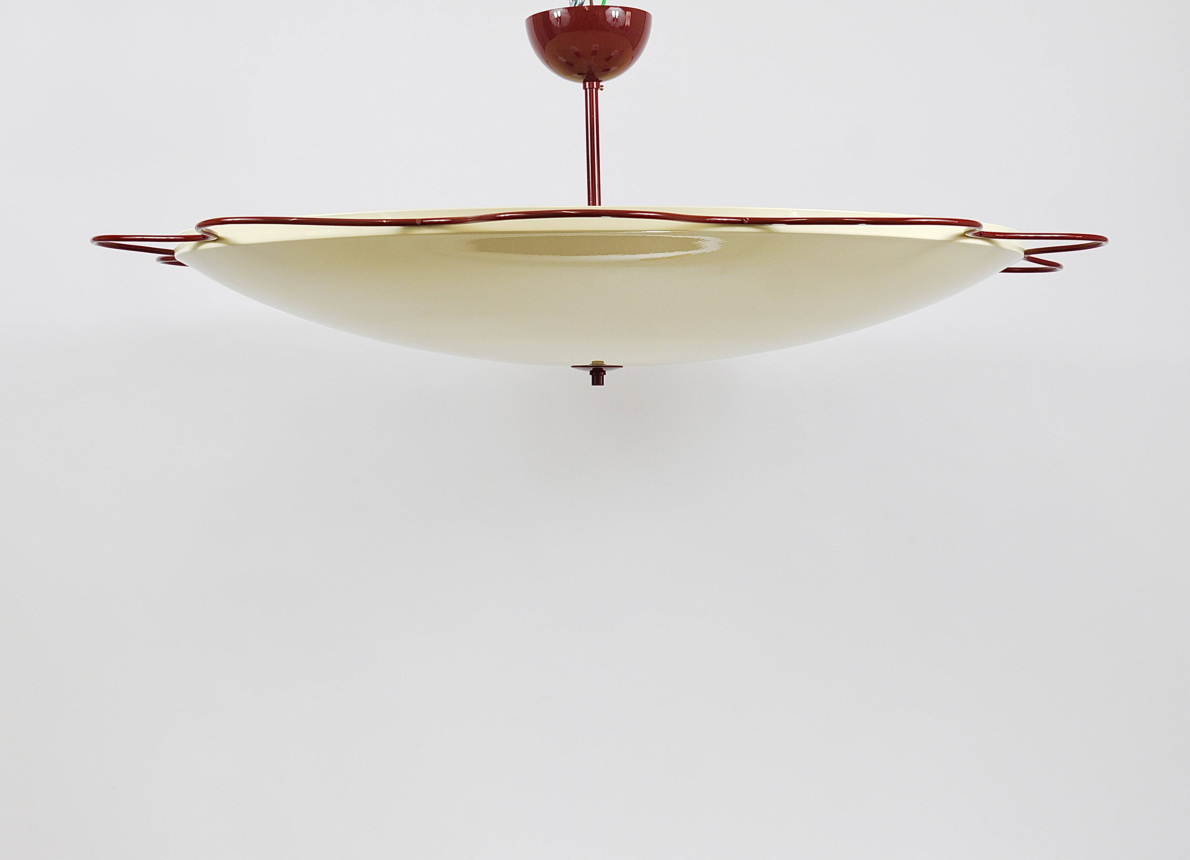 Large flush mount indirect light ceiling fixture from the Filmcasino in Vienna, 1950s.