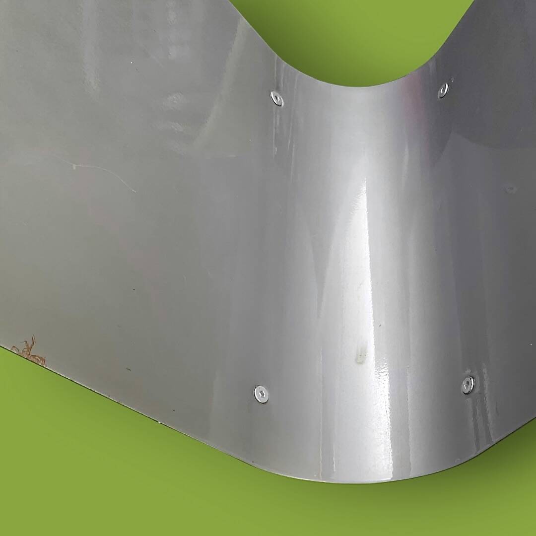 Vintage magazine rack in painted metal and wooden balls - minimalist design