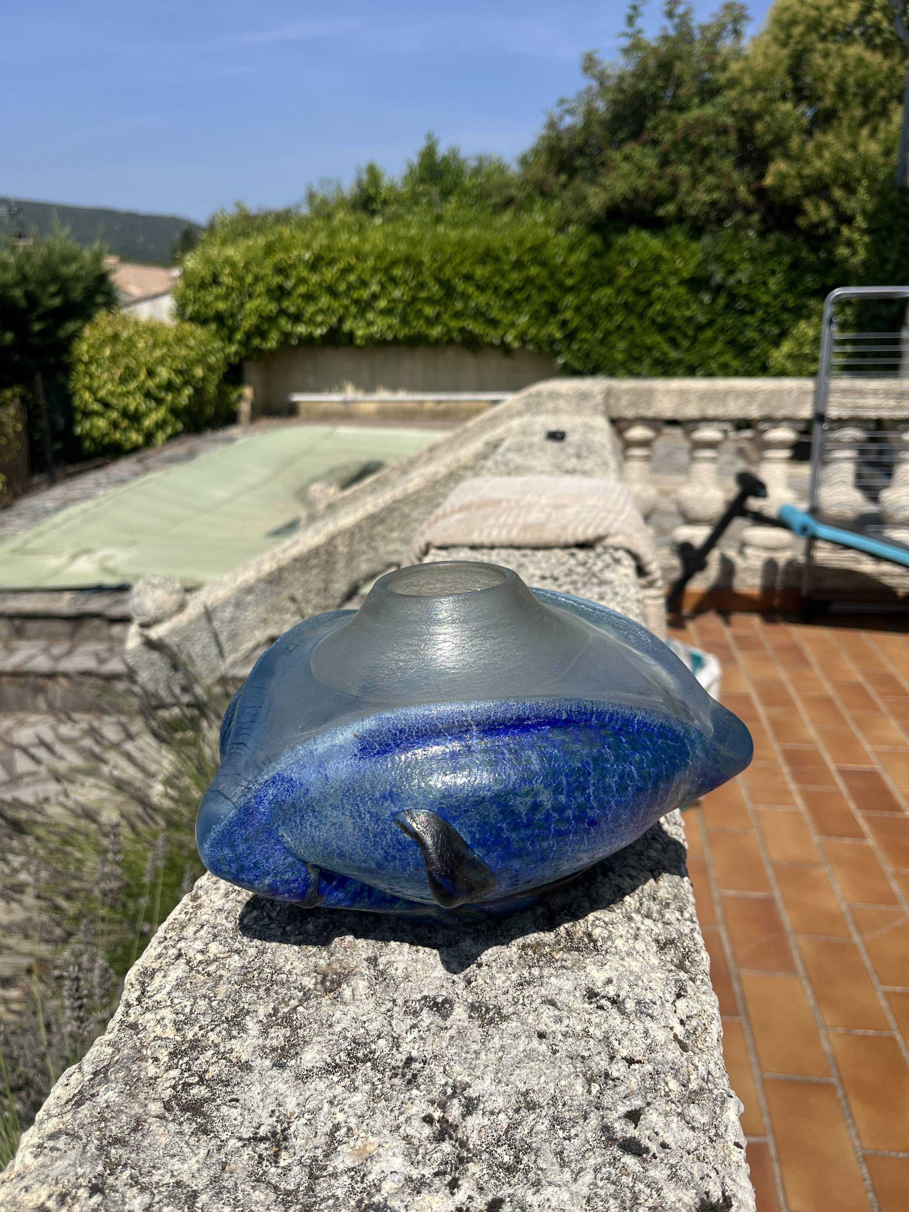 Title: Blown Glass Vase Jean-Claude Novaro – Biot – 1986