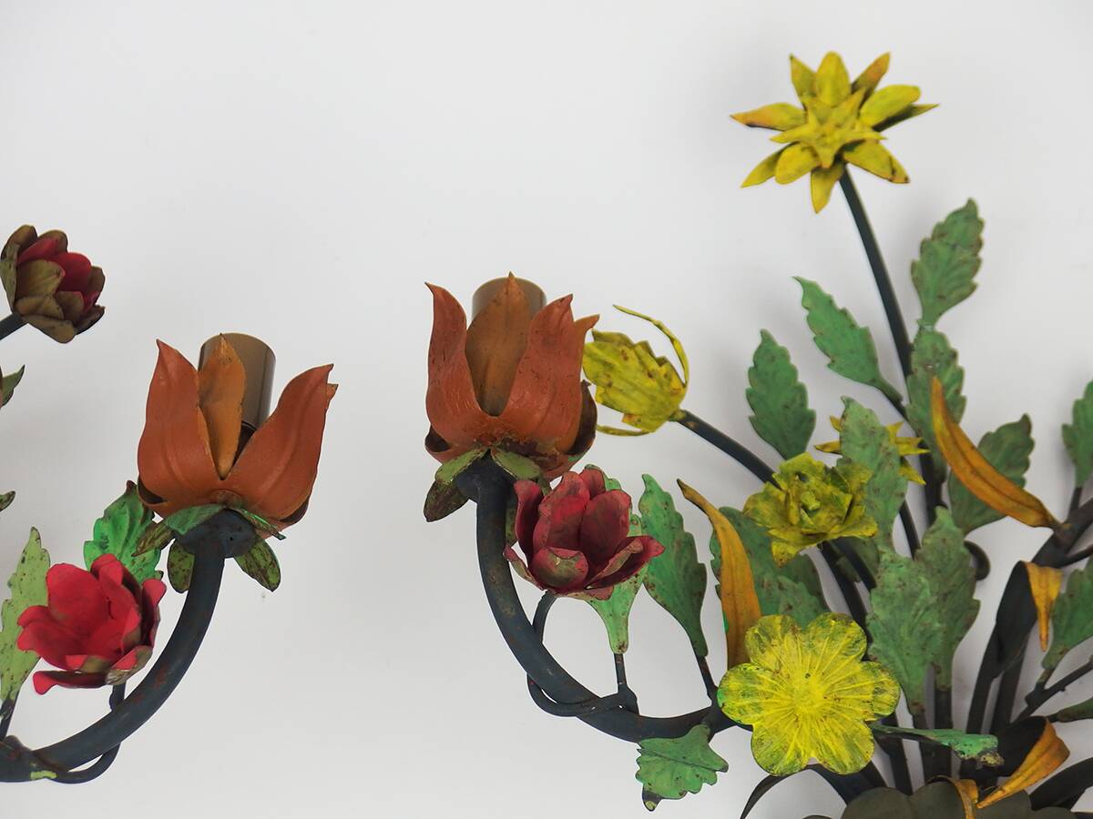 Paire d'appliques "Bouquet de fleurs"