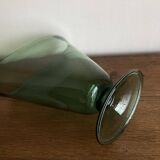 Italian Médicis neo-classical vase design 1960 in XXL blown green glass.