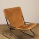Fauteuil Vintage en Daim et Métal Chromé, 1970
