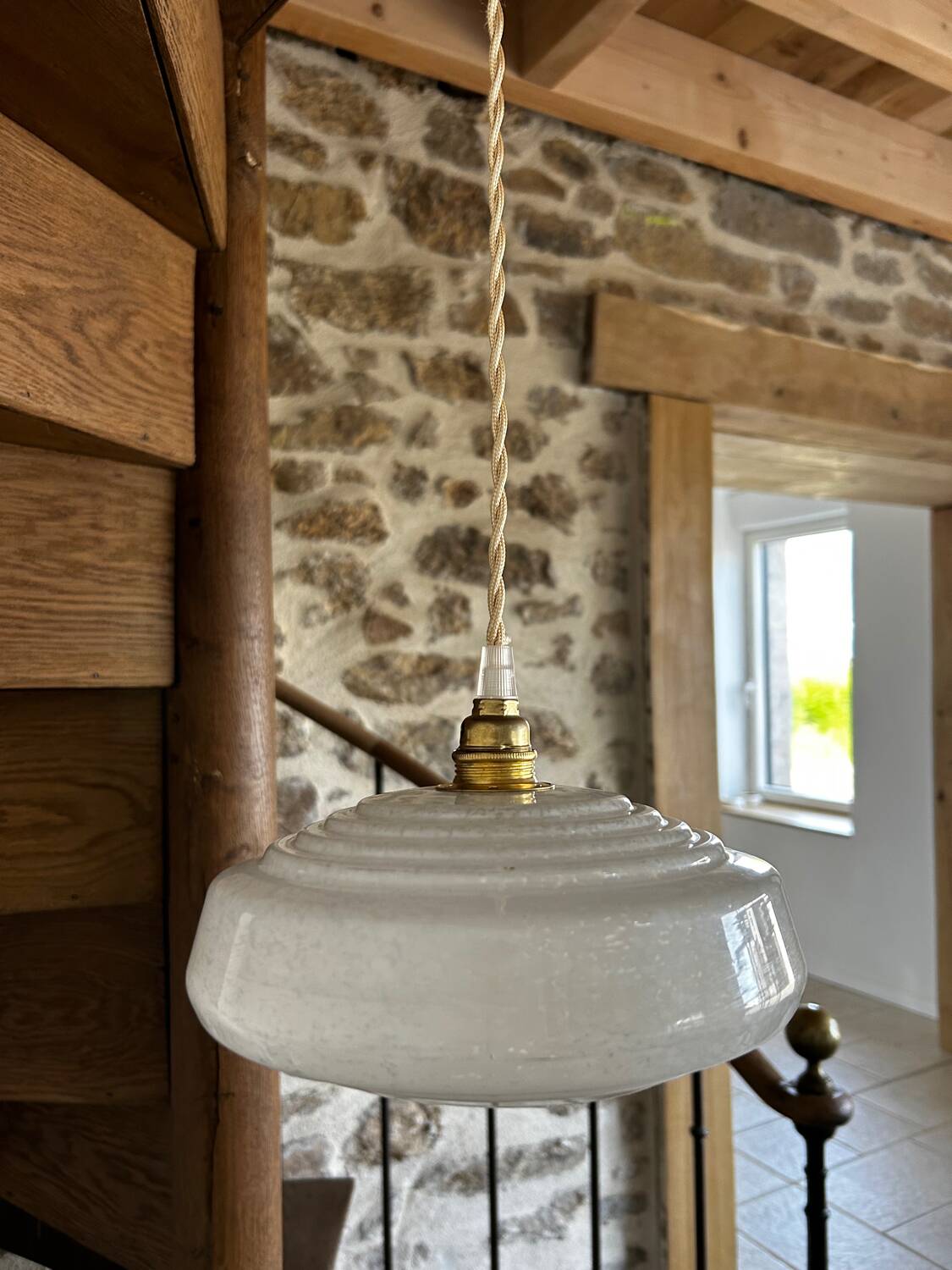 Modern antique globe pendant light