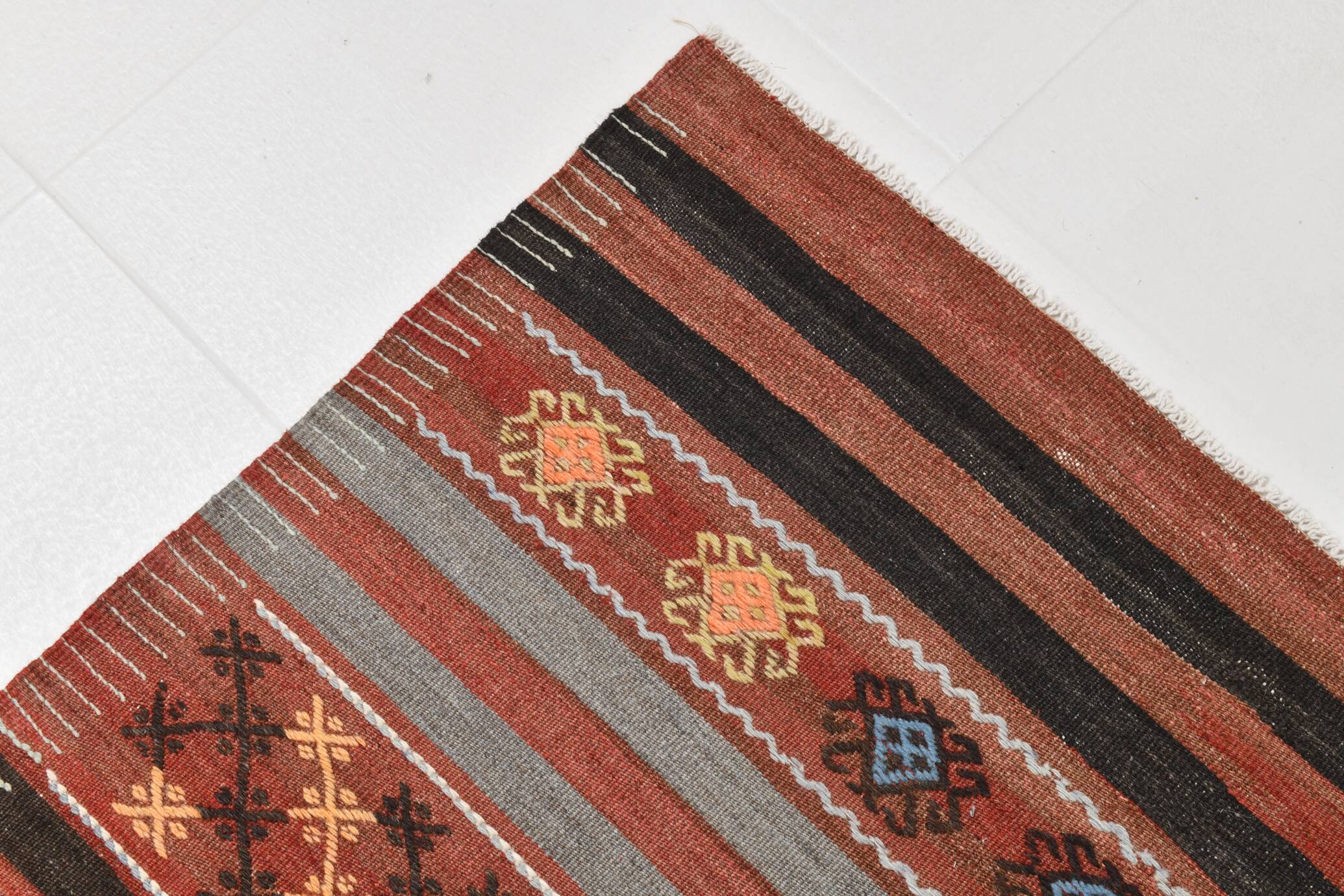 5x12 Long Wide Turkish Vintage Kilim Rug 162x377Cm SK 32815