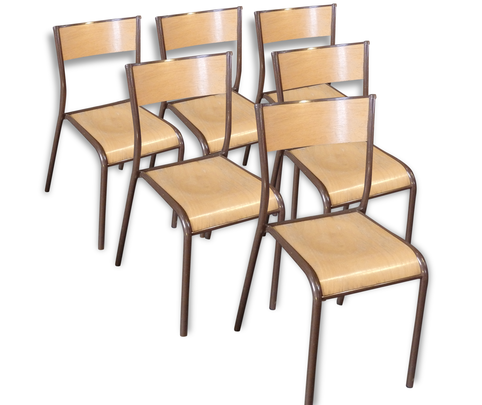 Set of 6 chairs of schoolboy Mullca 510.