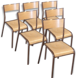 Set of 6 chairs of schoolboy Mullca 510.