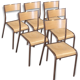 Lot de 6 Chaises d'ecolier Mullca 510.