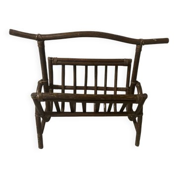 1970s rattan magazine rack