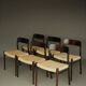 Chaises Model 75 par Niels Otto Møller pour J.L. Moller, années 1960, ensemble de 6