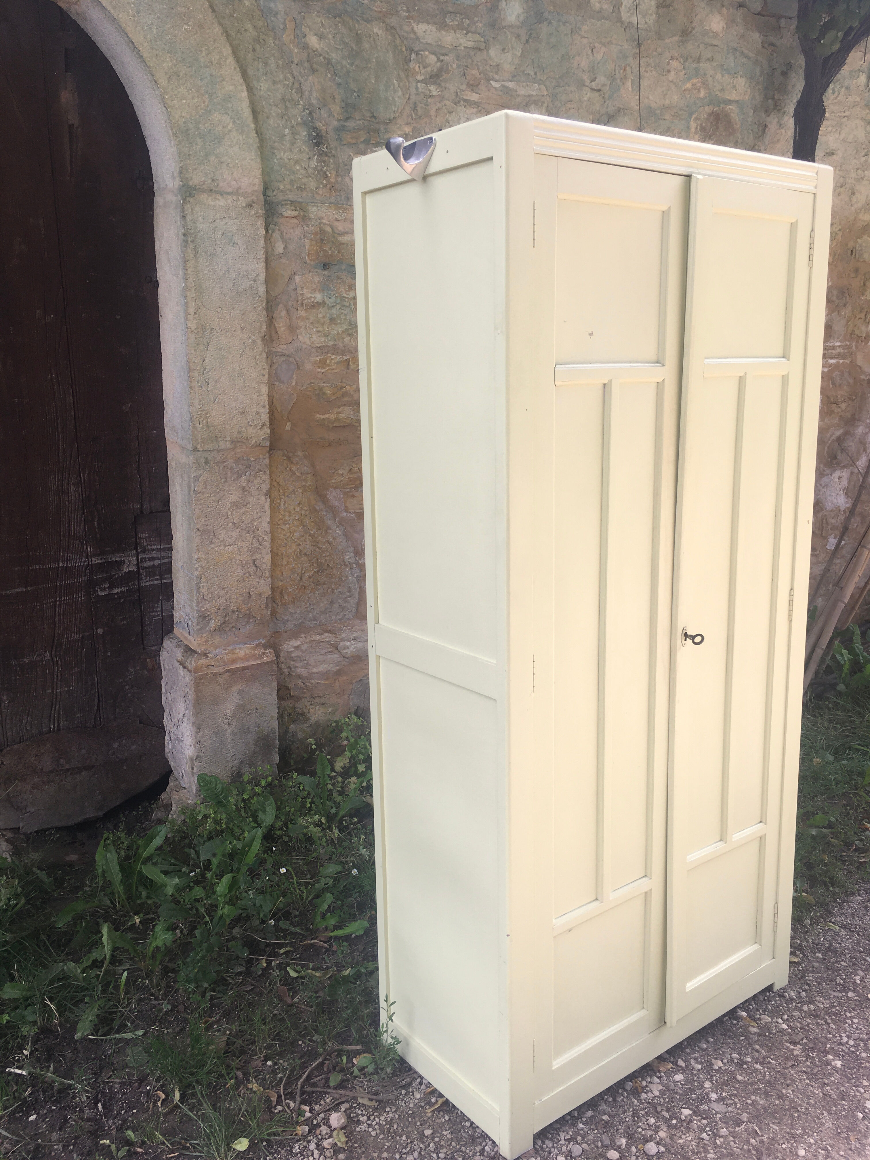Parisian yellow wooden wardrobe