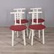 Set of 4 vintage 1980s chairs in wood and red vinyl, italian design