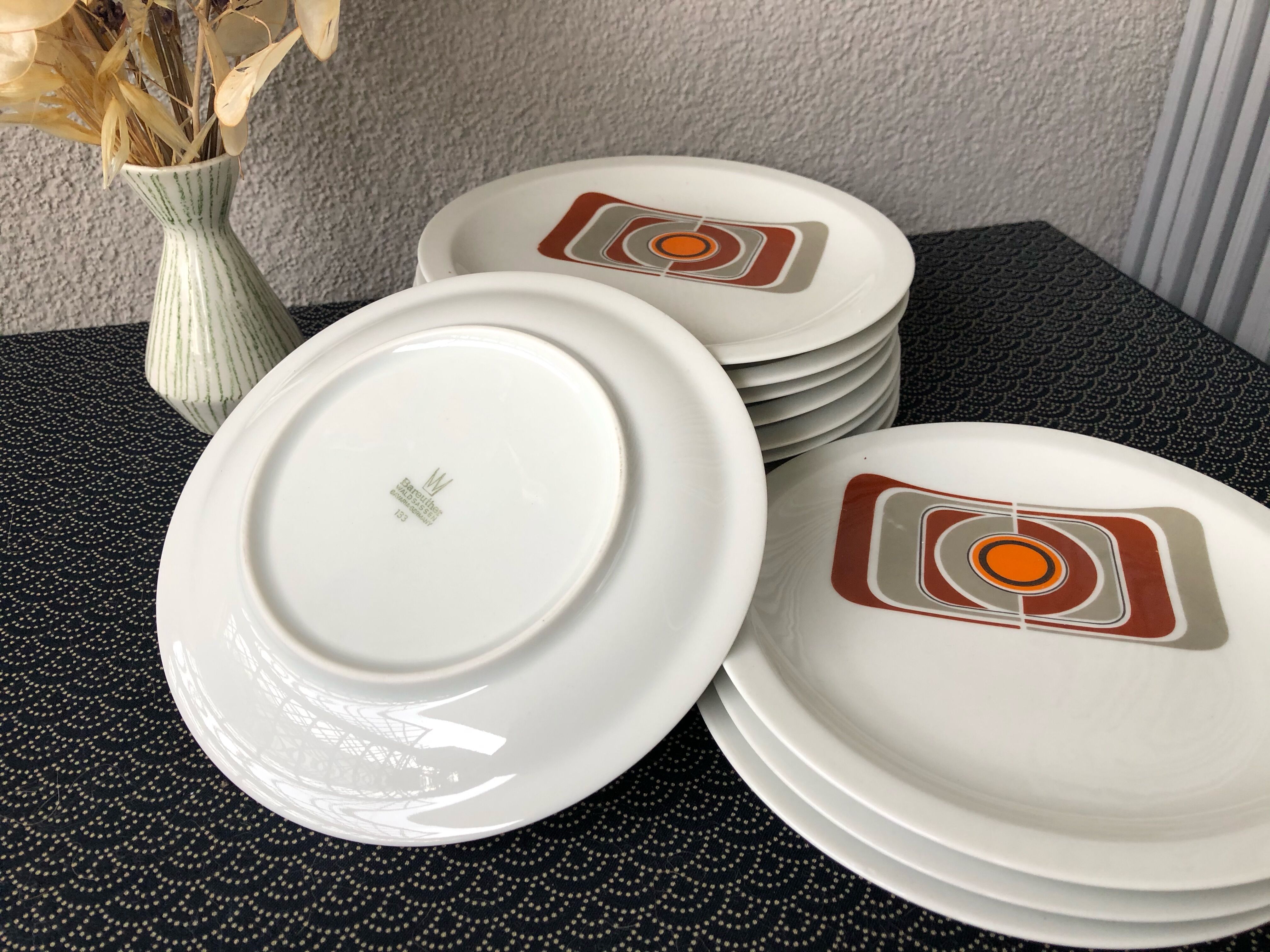 Plates Bareuther Waldsassen décor seventies