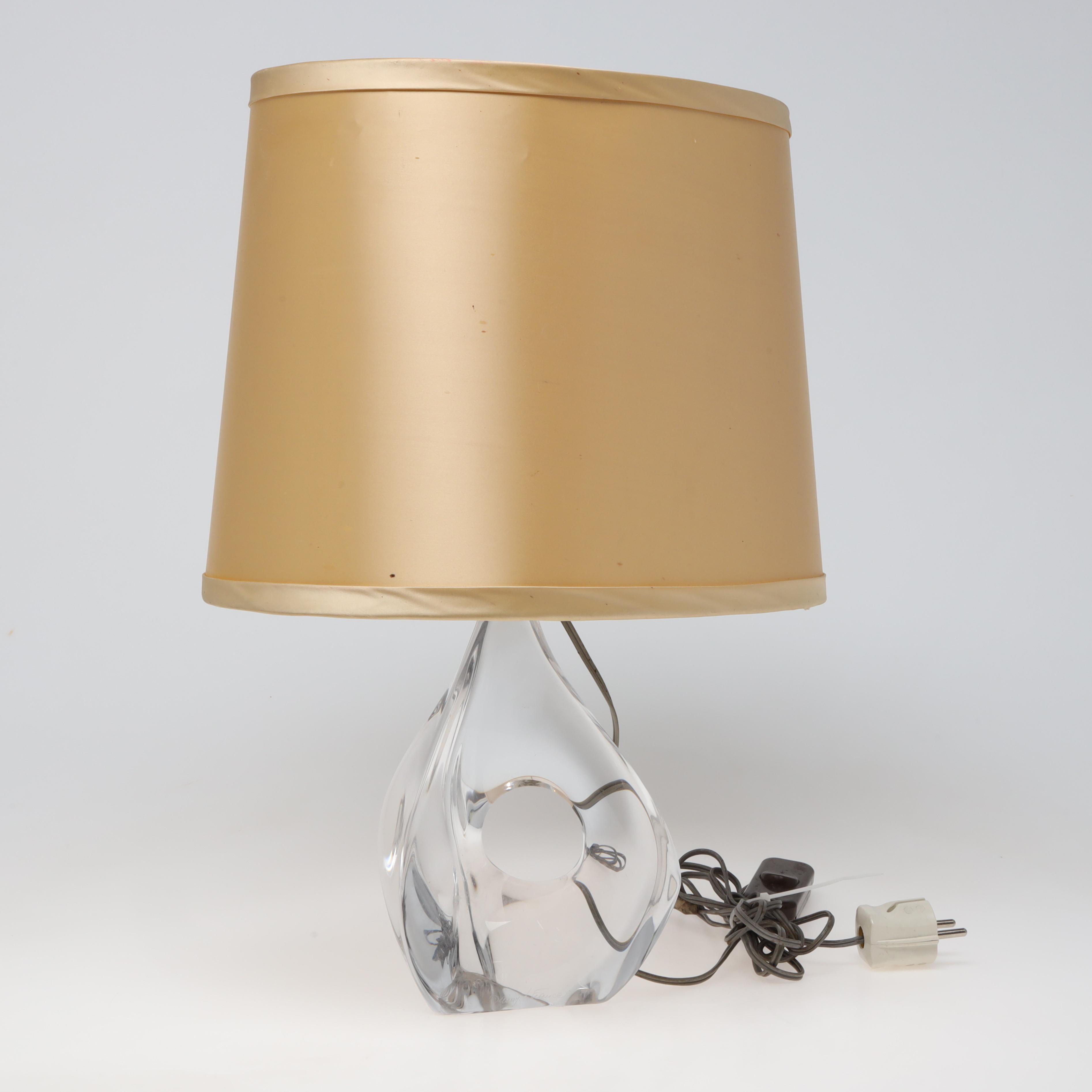 Daum crystal table lamp, France, 1960. Signed Daum.