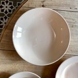 Ensemble de service assiettes et plat Digoin rose pâle