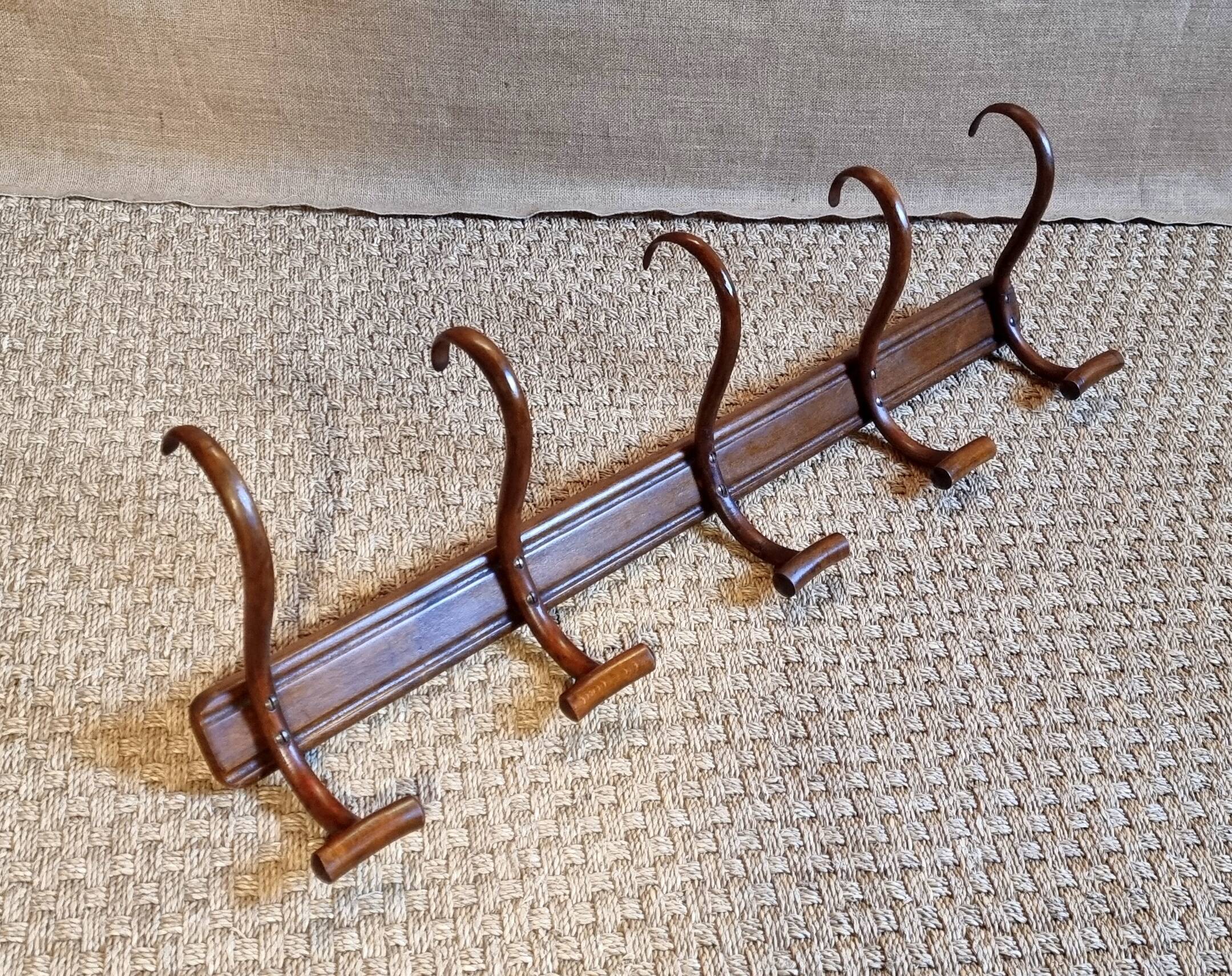 Baumann 5-hook bistro wall coat rack from the 30s