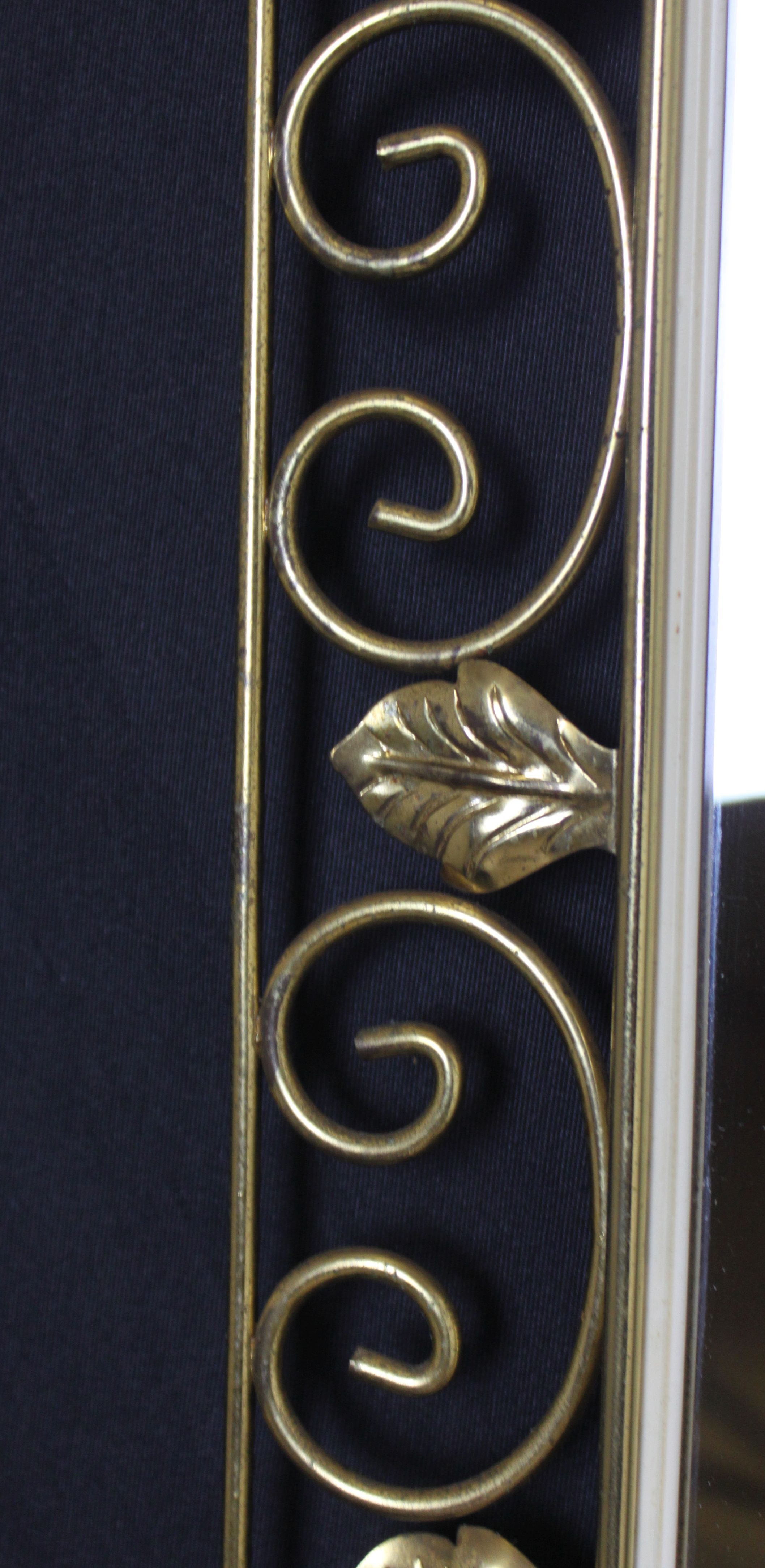 Gold wrought iron art deco mirror, 1940 - 68x50cm