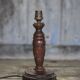 Wood lamp, wooden and vintage copper lamp base, table lamp.