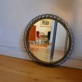 Miroir soleil 1960 laiton et fer forgé