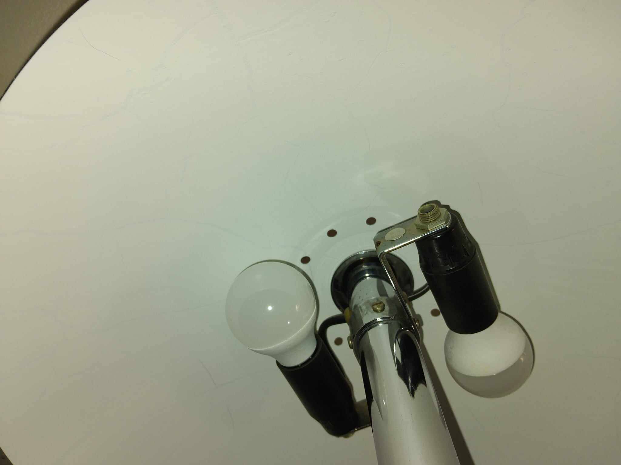 Pair of chrome mushroom lamps