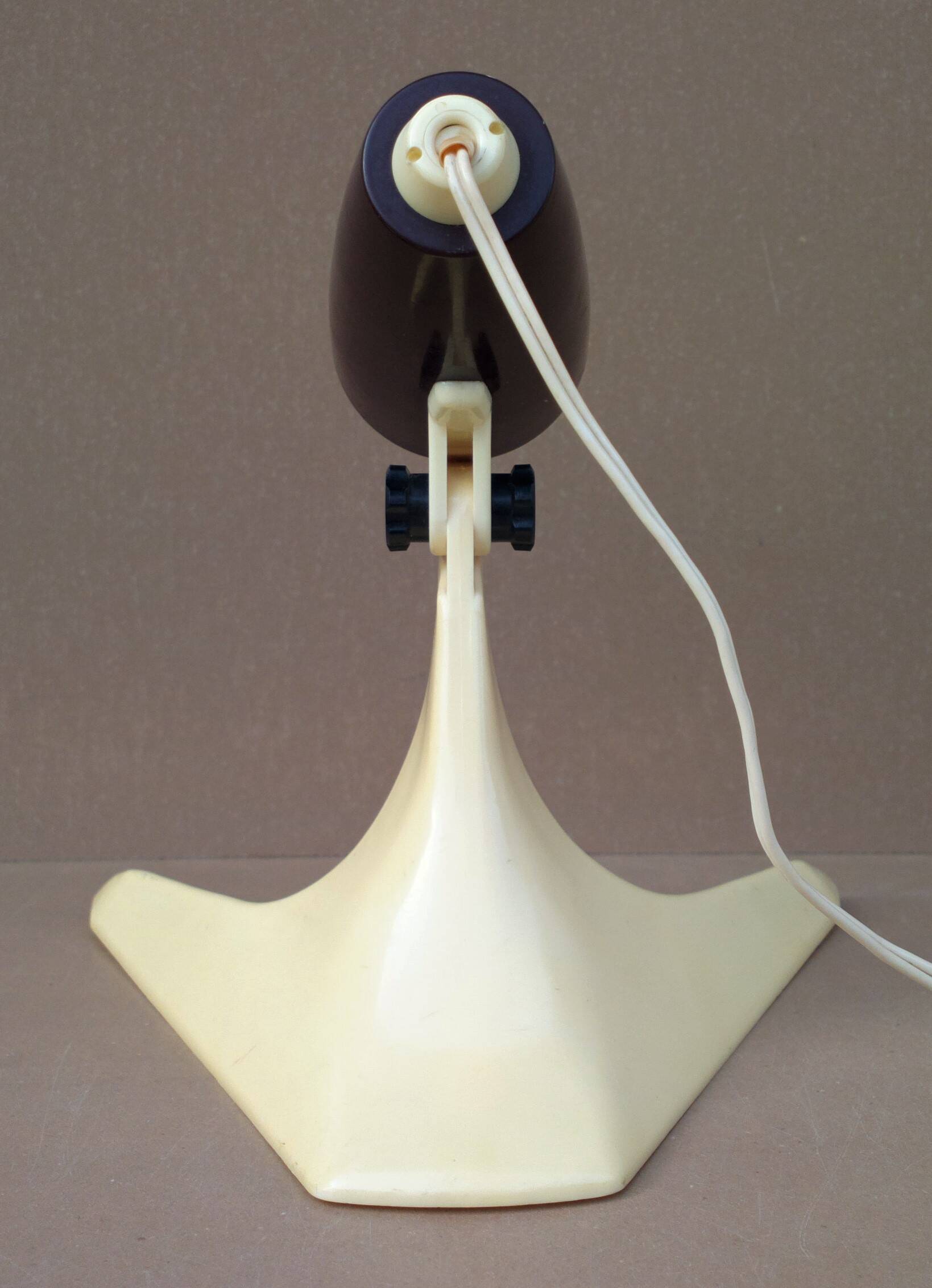 Cocotte vintage articulated desk lamp beige & brown plastic old design