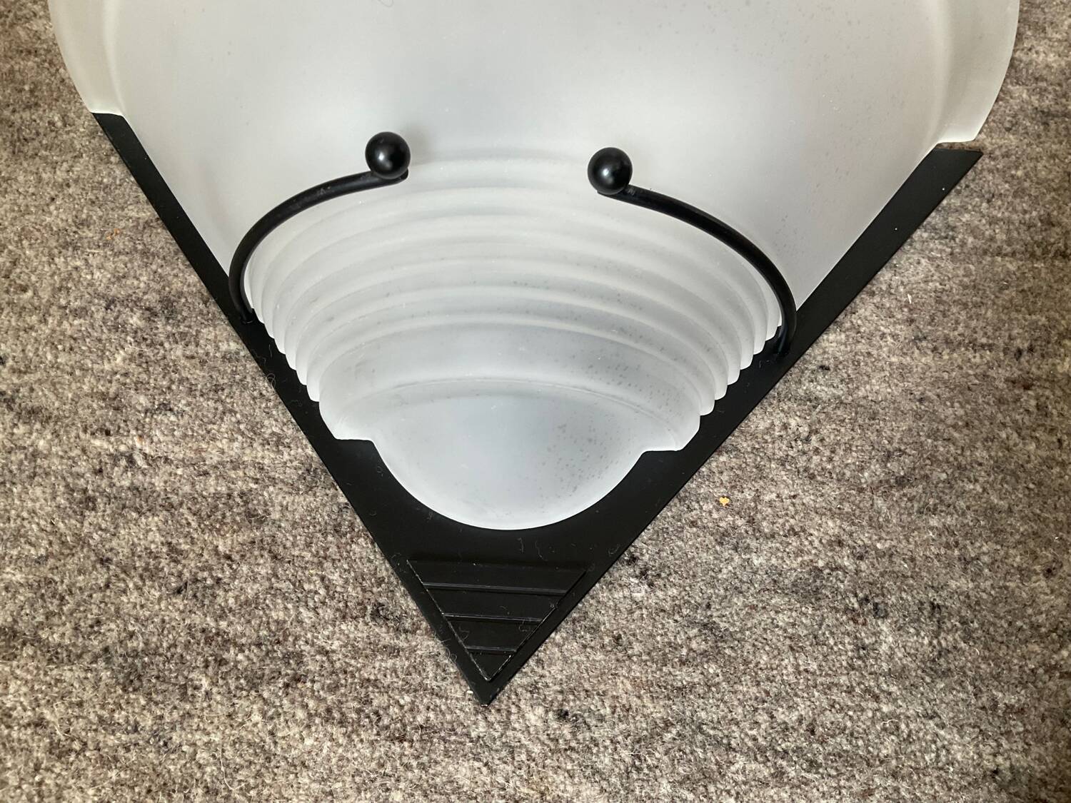 Post Modern wall light frosted glass and black metal