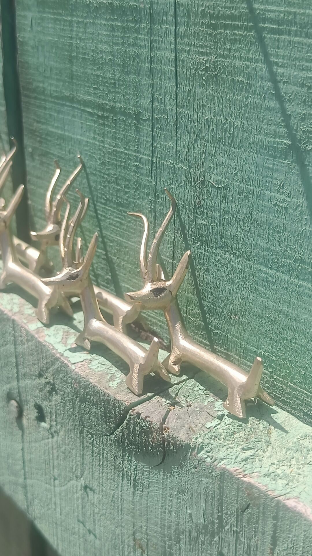Solid brass knife holder gazelle antelope