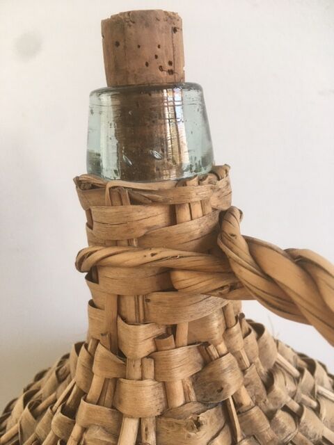 Demijohn old dress in vintage rattan