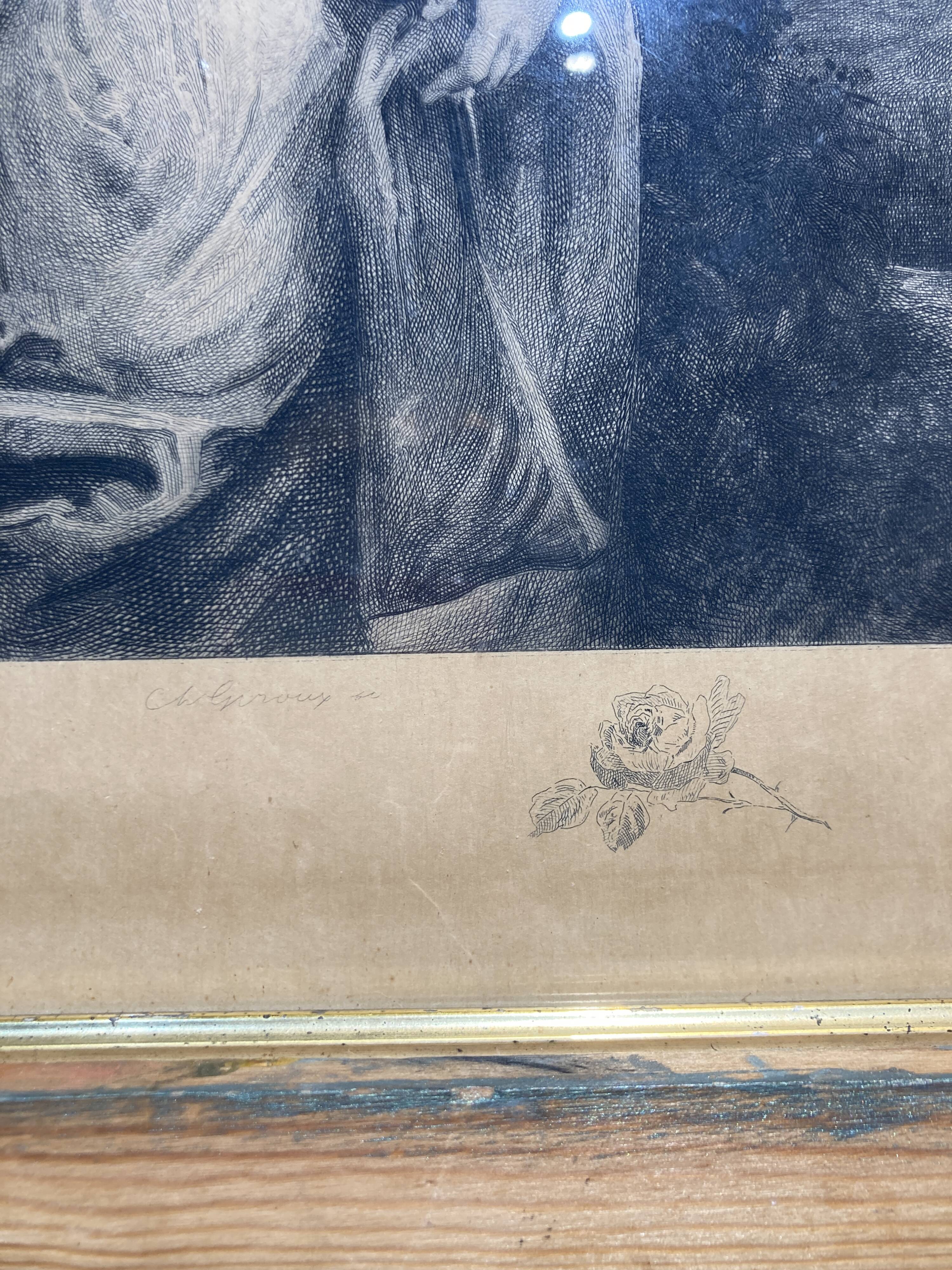 Engraving of a woman.