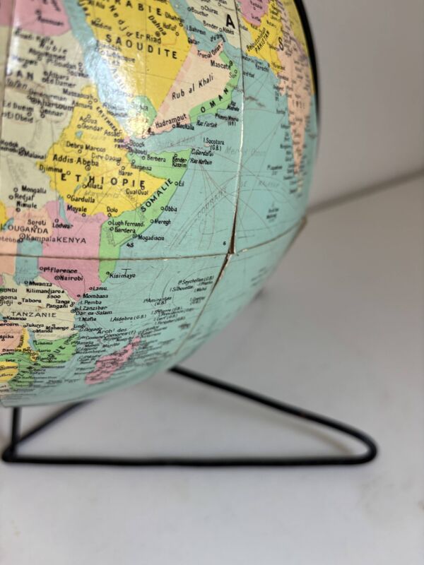 Globe vintage 1960 terrestre mappemonde Girard Barrère  - 33 cm