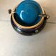 Ashtray burns incense in bronze enamelled floral decoration forget-me-not tones blue and black