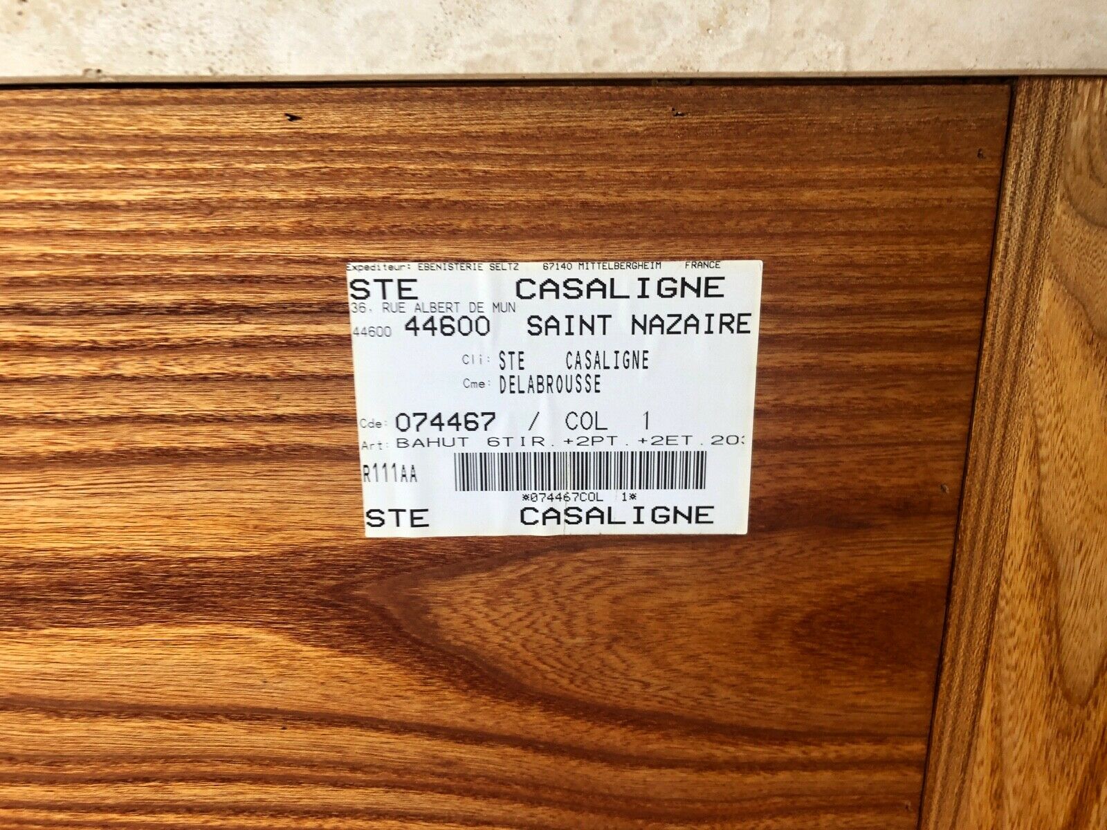 Sideboard seltz casaligne 3 drawers 2 doors granite casa