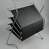 1960s 1970s Newspaper Holder in Metal & Plastic Space Age Design